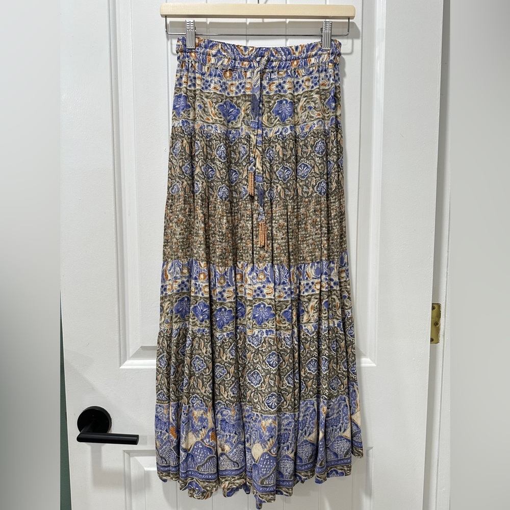 Carole Little Petite Floral Bohemian Midi Skirt